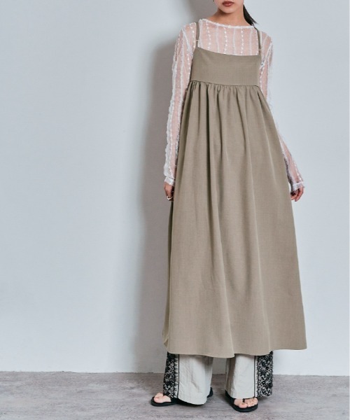 W:Huku(フーク)の「ボリューム ロング キャミ ワンピース(ワンピース・レディース・ブラック/グレー/ベージュ・M/L)」の19枚目の写真