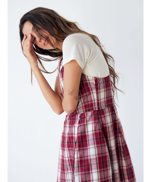 Ungrid（アングリッド）の「コクーンチェックキャミワンピース（ワンピース・レディース・ネイビー/レッド・SMALL/MEDIUM）」の21枚目の写真