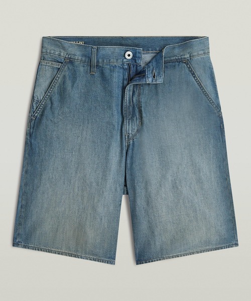 G-STAR(ジースター)の「TRAVAIL RELAXED SHORTS/ヴィンテージライクミリタリーディテールリラックスデニムショートパンツ(その他パンツ・メンズ・インディゴブルー・30inch/32inch/28inch/34inch/36inch)」の1枚目の写真