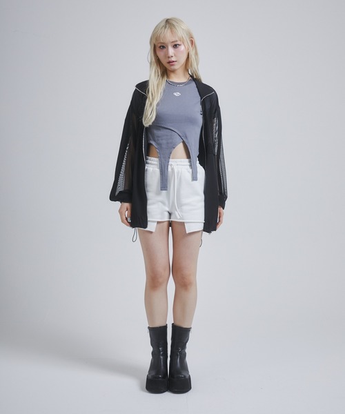 ENVYM(アンビー)の「レイヤードライクトップス 半袖(Tシャツ/カットソー・レディース・グレー/ブラック/ホワイト・FREE)」の15枚目の写真