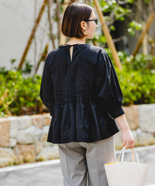 F by ROSSO（エフバイロッソ）の「F by ROSSO　ピンタックペプラムブラウス（シャツ/ブラウス・レディース・ブラック/オフホワイト・FREE）」の20枚目の写真