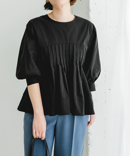 F by ROSSO（エフバイロッソ）の「F by ROSSO　ピンタックペプラムブラウス（シャツ/ブラウス・レディース・ブラック/オフホワイト・FREE）」の21枚目の写真