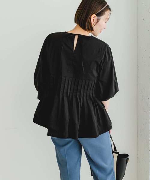 F by ROSSO（エフバイロッソ）の「F by ROSSO　ピンタックペプラムブラウス（シャツ/ブラウス・レディース・ブラック/オフホワイト・FREE）」の12枚目の写真