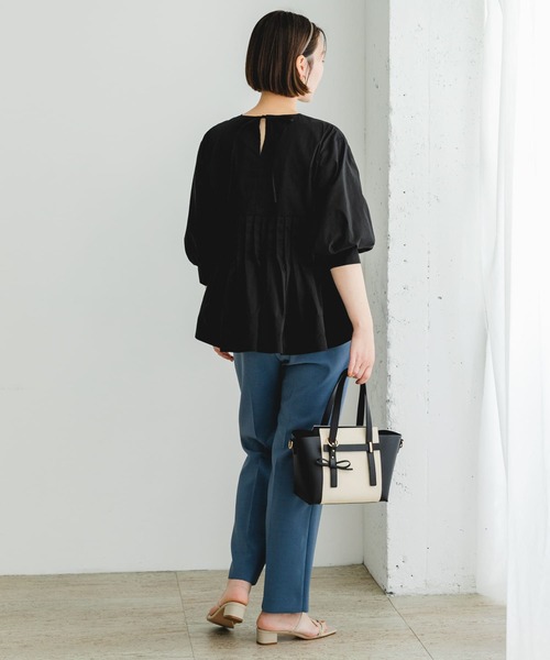 F by ROSSO（エフバイロッソ）の「F by ROSSO　ピンタックペプラムブラウス（シャツ/ブラウス・レディース・ブラック/オフホワイト・FREE）」の15枚目の写真