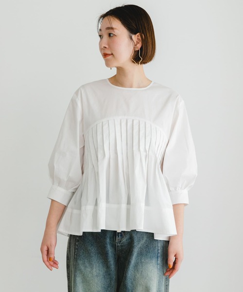 F by ROSSO（エフバイロッソ）の「F by ROSSO　ピンタックペプラムブラウス（シャツ/ブラウス・レディース・ブラック/オフホワイト・FREE）」の16枚目の写真