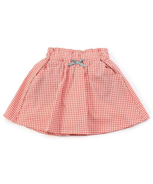 Seraph（セラフ）の「【リンク/ジュニア対応】ガーリーチェック インパンツ付きスカート（スカート・キッズ・ピンク/レッド・90/100/110/120/130/140/80）」の2枚目の写真
