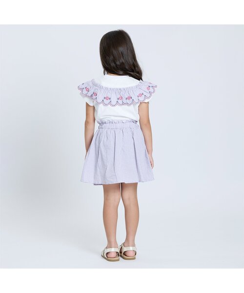 Seraph（セラフ）の「【リンク/ジュニア対応】ガーリーチェック インパンツ付きスカート（スカート・キッズ・ピンク/レッド・90/100/110/120/130/140/80）」の4枚目の写真