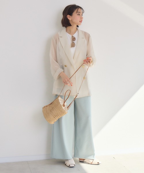 KATHARINE ROSS（キャサリンロス）の「【KATHARINE ROSS】ASAKOオーガンジージャケット（テーラードジャケット・レディース・ブラック/グレイッシュベージュ・MEDIUM）」の5枚目の写真