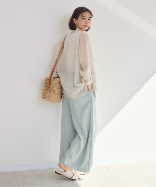 KATHARINE ROSS（キャサリンロス）の「【KATHARINE ROSS】ASAKOオーガンジージャケット（テーラードジャケット・レディース・ブラック/グレイッシュベージュ・MEDIUM）」の7枚目の写真