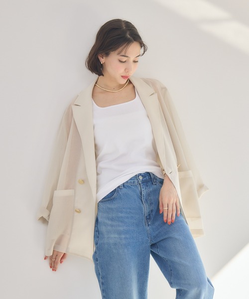 KATHARINE ROSS（キャサリンロス）の「【KATHARINE ROSS】ASAKOオーガンジージャケット（テーラードジャケット・レディース・ブラック/グレイッシュベージュ・MEDIUM）」の16枚目の写真