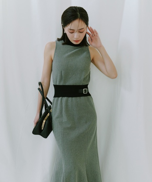 セール】ニットドッキングクラシカルワンピース（ワンピース