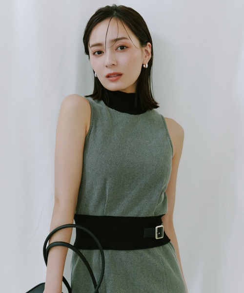 anuans（アニュアンス）の「ニットドッキングクラシカルワンピース（ワンピース・レディース・ベージュ/ブラック・SMALL/MEDIUM）」の13枚目の写真
