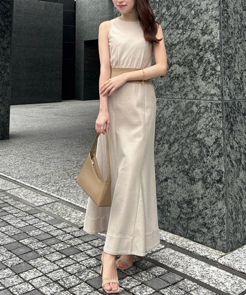 【極美品】anuan ニットドッキングクラシカルワンピース ニットドッキングクラシカルワンピース