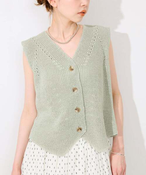 mutsumi　SLOBE IENA　ニットジレ*ベージュ mutsumi SLOBE IENA ニットジレ*ベージュ mutsumi様専用 SLOBE