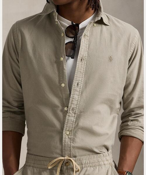 POLO RALPH LAUREN（ポロ ラルフ ローレン）の「クラシック フィット ミネラルダイド オックスフォード シャツ（シャツ/ブラウス・メンズ・グリーン系1・XS/S/M/L/XL/XXL）」の5枚目の写真