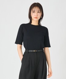 5分袖 シアー ニットTシャツ
