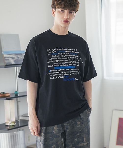 PBLIM(ページボーイリム)の「《UNISEX》テキストロゴTシャツ(Tシャツ/カットソー・レディース・オフホワイト/ブラック・MEDIUM/LARGE)」の1枚目の写真