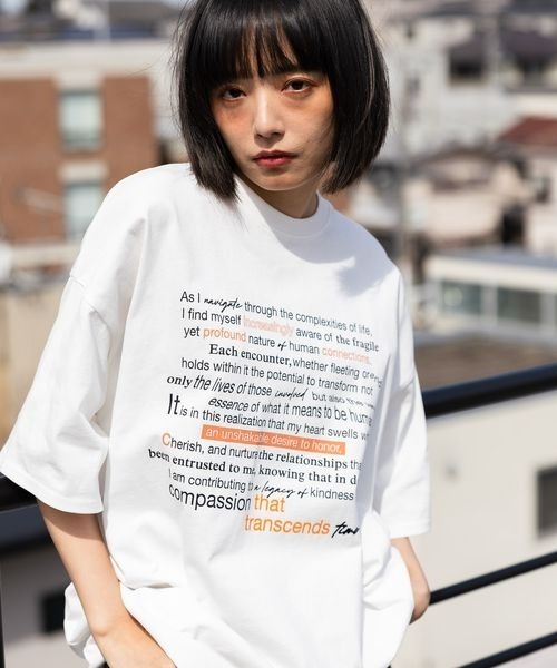 PBLIM(ページボーイリム)の「《UNISEX》テキストロゴTシャツ(Tシャツ/カットソー・レディース・オフホワイト/ブラック・MEDIUM/LARGE)」の16枚目の写真