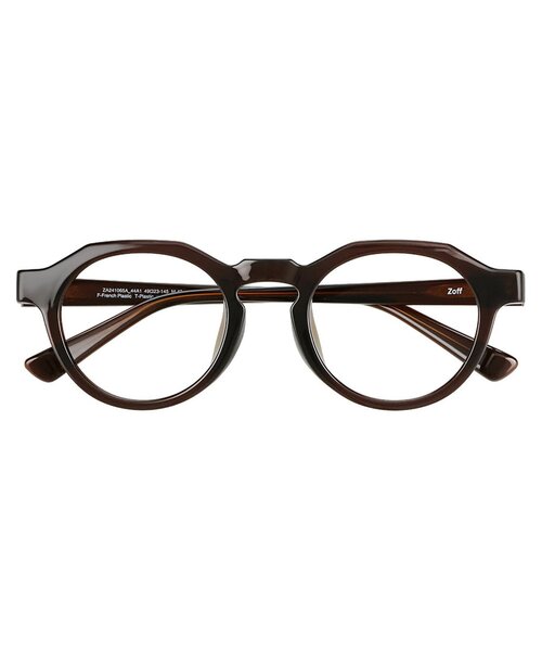 Zoff(ゾフ)の「ボストン型 メガネ|軽量|太縁|黒縁フレーム|伊達メガネ|ユニセックス|読書|ビジネス|Zoff|CLASSIC (クラシック)(メガネ・レディース・クリア/ダークブラウン/ライトグレー系/ブラック・FREE)」の1枚目の写真
