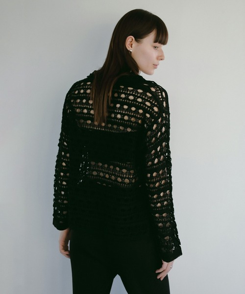 MANOF（マノフ）の「CROCHET KNIT TOPS（ニット/セーター・レディース・グリーン/ブラック/ベージュ・FREE）」の15枚目の写真