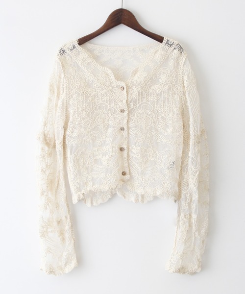 SpRay（スプレイ）の「コードレースシアーカーディガン（カーディガン/ボレロ・レディース・ホワイト/アイボリー・FREE）」の21枚目の写真