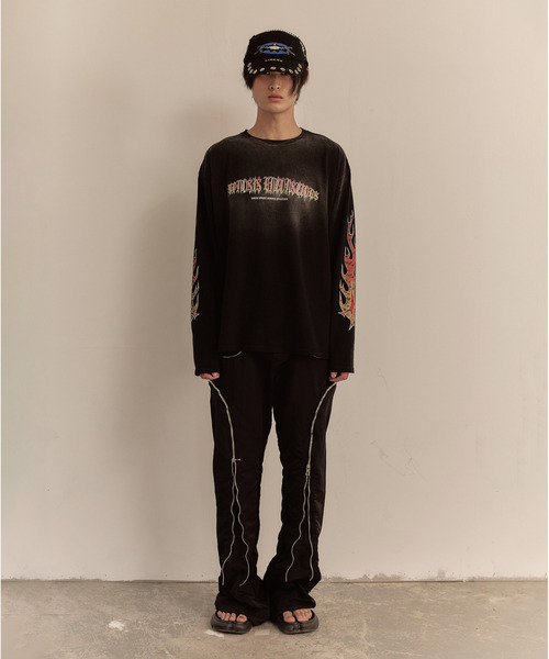 LIBERE(リベーレ)の「LIBERE リベーレ / FLAME LONG SLEEVE TEE ファイヤーパターンプリントビッグシルエットロンT / 251231-251232(Tシャツ/カットソー・メンズ・ブラック/ピンク・LARGE/MEDIUM/SMALL)」の16枚目の写真