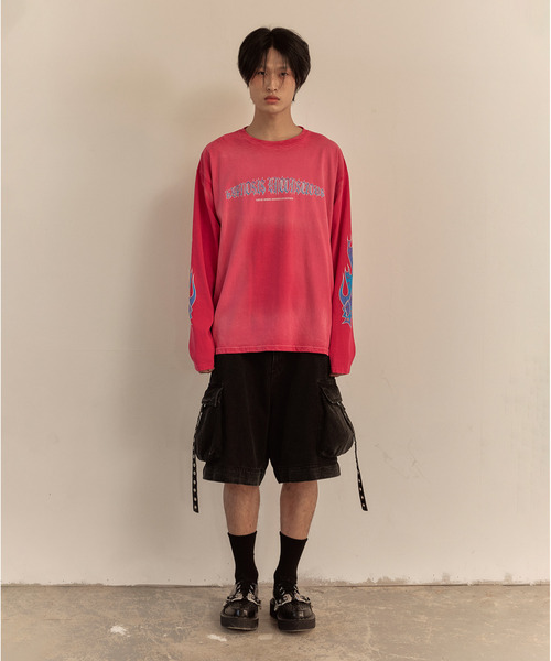 LIBERE(リベーレ)の「LIBERE リベーレ / FLAME LONG SLEEVE TEE ファイヤーパターンプリントビッグシルエットロンT / 251231-251232(Tシャツ/カットソー・メンズ・ブラック/ピンク・LARGE/MEDIUM/SMALL)」の17枚目の写真