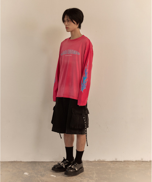 LIBERE(リベーレ)の「LIBERE リベーレ / FLAME LONG SLEEVE TEE ファイヤーパターンプリントビッグシルエットロンT / 251231-251232(Tシャツ/カットソー・メンズ・ブラック/ピンク・LARGE/MEDIUM/SMALL)」の16枚目の写真