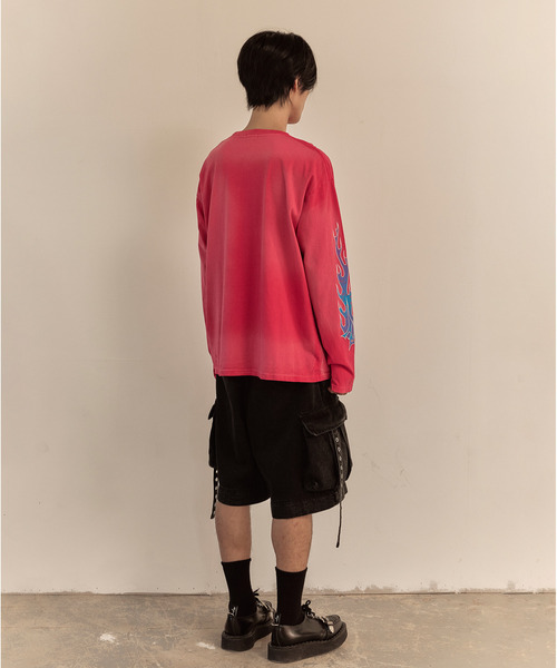LIBERE(リベーレ)の「LIBERE リベーレ / FLAME LONG SLEEVE TEE ファイヤーパターンプリントビッグシルエットロンT / 251231-251232(Tシャツ/カットソー・メンズ・ブラック/ピンク・LARGE/MEDIUM/SMALL)」の14枚目の写真