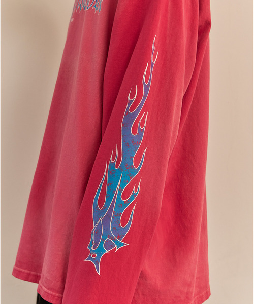 LIBERE(リベーレ)の「LIBERE リベーレ / FLAME LONG SLEEVE TEE ファイヤーパターンプリントビッグシルエットロンT / 251231-251232(Tシャツ/カットソー・メンズ・ブラック/ピンク・LARGE/MEDIUM/SMALL)」の12枚目の写真