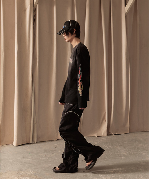 LIBERE(リベーレ)の「LIBERE リベーレ / FLAME LONG SLEEVE TEE ファイヤーパターンプリントビッグシルエットロンT / 251231-251232(Tシャツ/カットソー・メンズ・ブラック/ピンク・LARGE/MEDIUM/SMALL)」の19枚目の写真