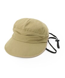【UVカット】つば広キャスケット【サイズ調整／あご紐付き】