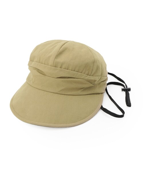 SHOO・LA・RUE(シューラルー)の「【UVカット】つば広キャスケット【サイズ調整/あご紐付き】(キャスケット・レディース・ライトベージュ/ブラック/ベージュ・00)」の3枚目の写真