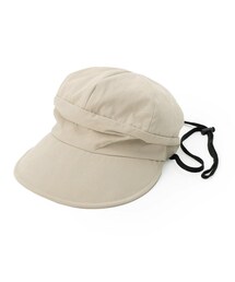 【UVカット】つば広キャスケット【サイズ調整／あご紐付き】