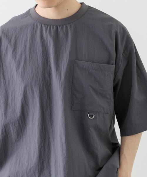 ITEMS URBANRESEARCH（アイテムズ アーバンリサーチ）の「『撥水/イージーケア/接触冷感/UVカット』タスランナイロンクルーネックドロストTシャツ（Tシャツ/カットソー・メンズ・ブラック/ネイビー/チャコールグレー・MEDIUM/LARGE）」の4枚目の写真