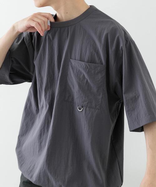 ITEMS URBANRESEARCH（アイテムズ アーバンリサーチ）の「『撥水/イージーケア/接触冷感/UVカット』タスランナイロンクルーネックドロストTシャツ（Tシャツ/カットソー・メンズ・ブラック/ネイビー/チャコールグレー・MEDIUM/LARGE）」の7枚目の写真