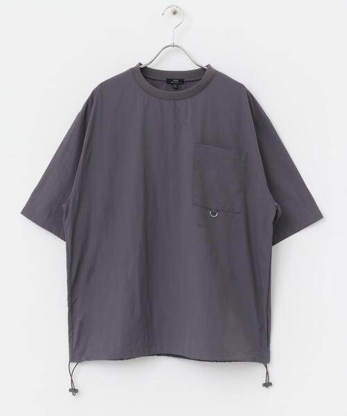 ITEMS URBANRESEARCH（アイテムズ アーバンリサーチ）の「『撥水/イージーケア/接触冷感/UVカット』タスランナイロンクルーネックドロストTシャツ（Tシャツ/カットソー・メンズ・ブラック/ネイビー/チャコールグレー・MEDIUM/LARGE）」の12枚目の写真