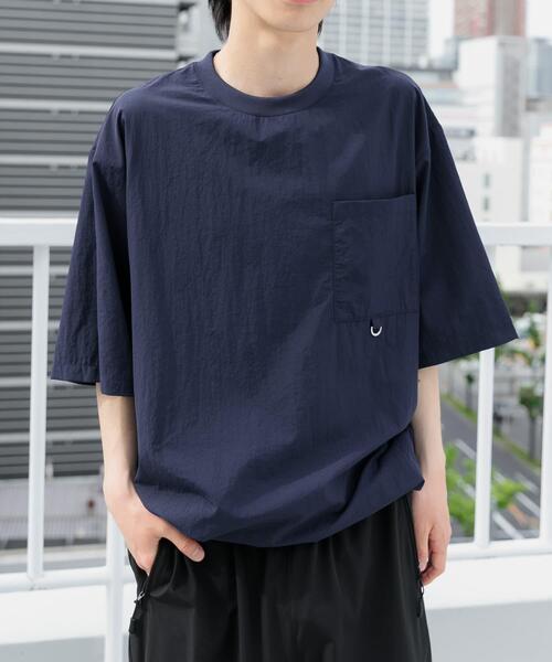 ITEMS URBANRESEARCH（アイテムズ アーバンリサーチ）の「『撥水/イージーケア/接触冷感/UVカット』タスランナイロンクルーネックドロストTシャツ（Tシャツ/カットソー・メンズ・ブラック/ネイビー/チャコールグレー・MEDIUM/LARGE）」の15枚目の写真