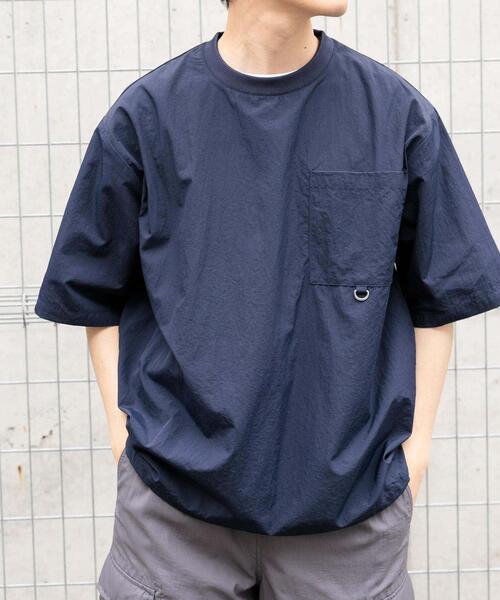 ITEMS URBANRESEARCH（アイテムズ アーバンリサーチ）の「『撥水/イージーケア/接触冷感/UVカット』タスランナイロンクルーネックドロストTシャツ（Tシャツ/カットソー・メンズ・ブラック/ネイビー/チャコールグレー・MEDIUM/LARGE）」の20枚目の写真
