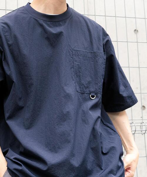 ITEMS URBANRESEARCH（アイテムズ アーバンリサーチ）の「『撥水/イージーケア/接触冷感/UVカット』タスランナイロンクルーネックドロストTシャツ（Tシャツ/カットソー・メンズ・ブラック/ネイビー/チャコールグレー・MEDIUM/LARGE）」の21枚目の写真