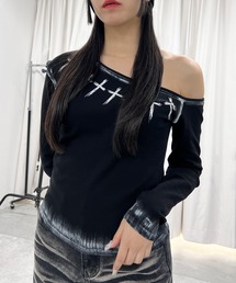 Figments | クロスペイントワンショルダー(Tシャツ/カットソー)