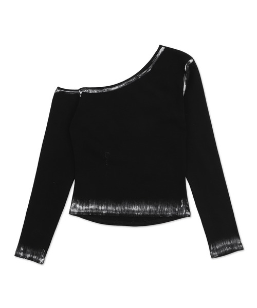 Figments（フィグメンツ）の「クロスペイントワンショルダー（Tシャツ/カットソー・レディース・ブラック・FREE）」の7枚目の写真