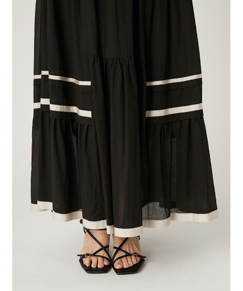 【今期】ニットコンビタックティアードワンピースFRAY I.Dフレイアイディー FRAY I.D（フレイアイディー）の「ニットコンビタックティアード