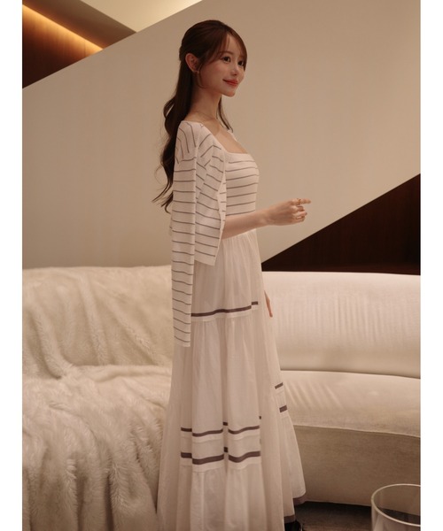 FRAY I.D ニットコンビタックティアードワンピ ニットコンビタックティアードワンピースFrayid