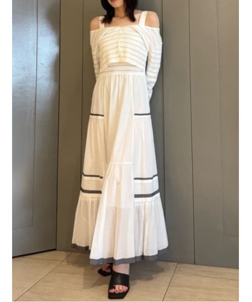 ニットコンビタックティアードワンピ／ウォッシャブル FRAY I.D（フレイアイディー）の「ニットコンビタックティアード