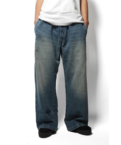 Cheers(チアーズ)の「BAGGY DENIM PANTS(デニムパンツ・メンズ・インディゴブルー/ブラック・M/L/XL)」の2枚目の写真