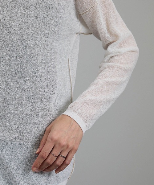 SALON adam et rope'（サロン アダム エ ロペ）の「シアークレープ2WAYカーディガン（カーディガン/ボレロ・レディース・ブラウン/オフホワイト・FREE）」の17枚目の写真