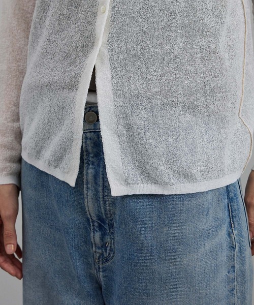 SALON adam et rope'（サロン アダム エ ロペ）の「シアークレープ2WAYカーディガン（カーディガン/ボレロ・レディース・ブラウン/オフホワイト・FREE）」の18枚目の写真