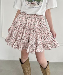 SOLLON.（ソルロン）の「小花柄ティアードミニスカパン（スカート・レディース）」