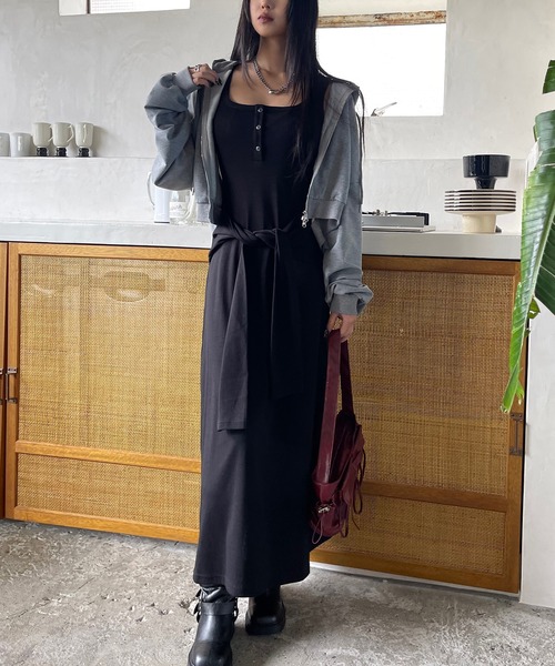 ANDREA ROSATI 古着 ノースリーブ レイヤード ロングワンピース ANDREA ROSATI 古着 ノースリーブ レイヤード ロングワンピース